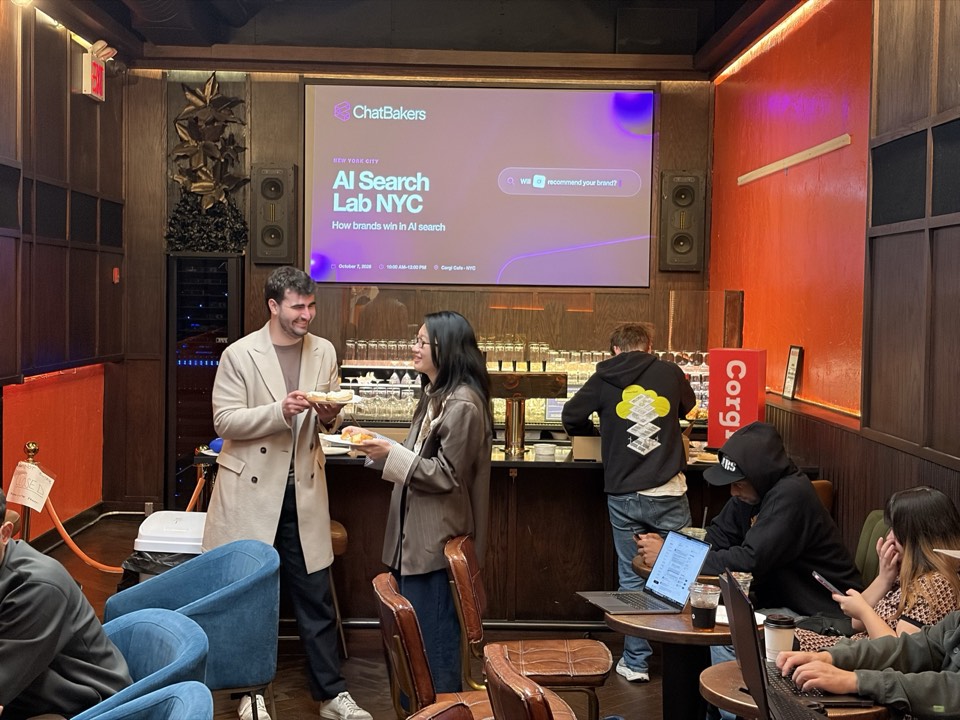 Breakfast at the bar during AI Search Lab NYC